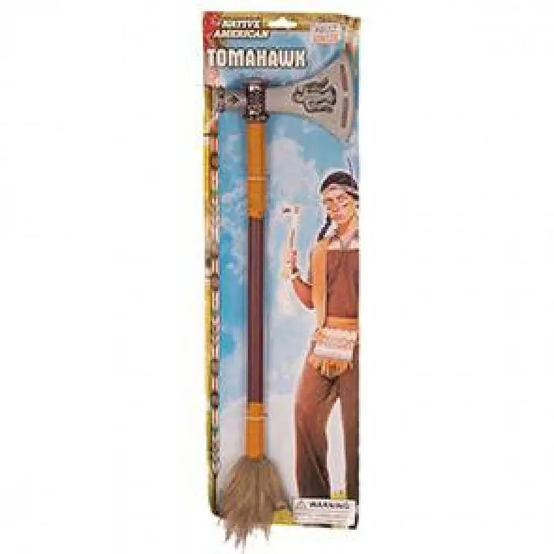 Tomahawk à manche orné de plumes