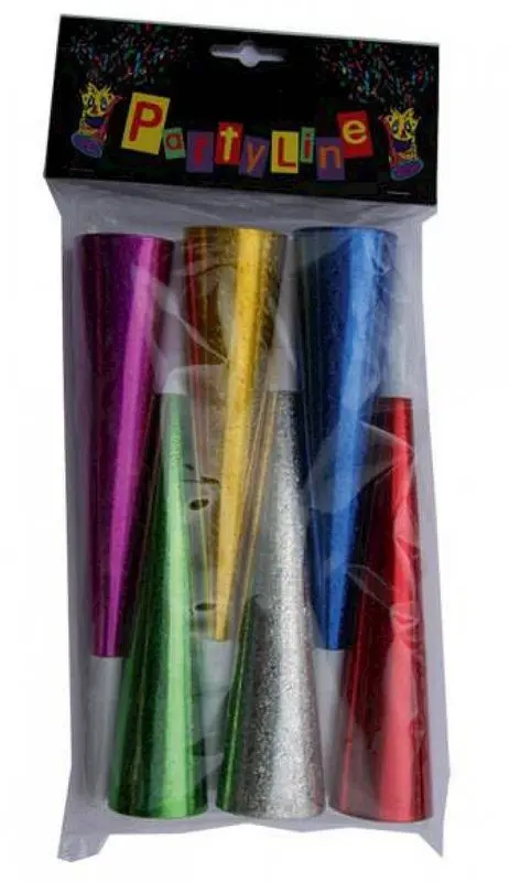 Trompettes de fête métallisées 23 cm