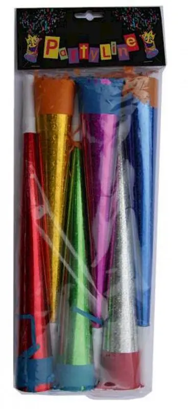Trompettes de fête métallisées 30 cm
